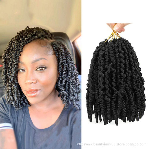 cheap short curly ombre spring twist pre-twisted  crochet hair Braids private label